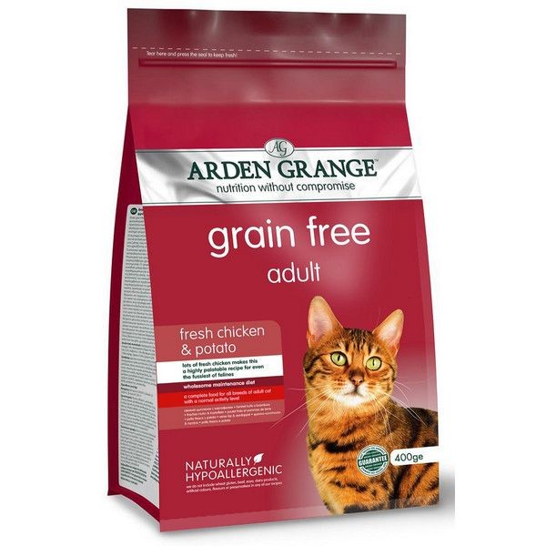 Сухой корм для взрослых кошек ARDEN GRANGE беззерновой Курица Картофель 400 г