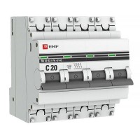 Автоматический выключатель EKF 4P 20А (C) 4,5kA ВА 47-63 PROxima
