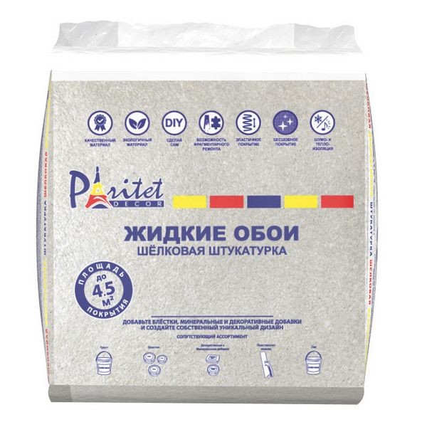Жидкие обои Текстурное покрытие 19 0.9 кг цвет светло-серый