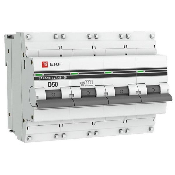 Выключатель автоматический EKF PROxima mcb47100-4-50D-pro 4Р 230В 50А