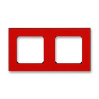 Рамка для розеток и выключателей ABB Levit 1 поста, цвет красный/дымчатый черный