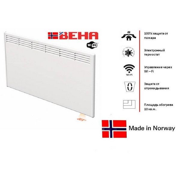 Электрический конвектор BEHA с передней стальной панелью PV 10 Wi-Fi 810422