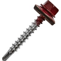 Саморезы кровельные с буром 4,8х35мм, тем.красные (250 шт)