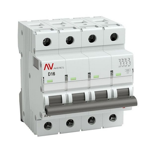 Выключатель автоматический EKF Averes mcb6-4-16D-av 4Р 230В 16А