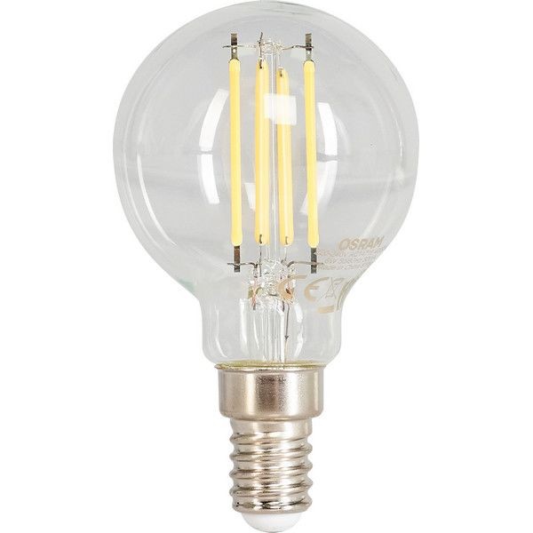 Лампа светодиодная Osram E14 220 В 6 Вт шар прозрачная 800 лм белый свет