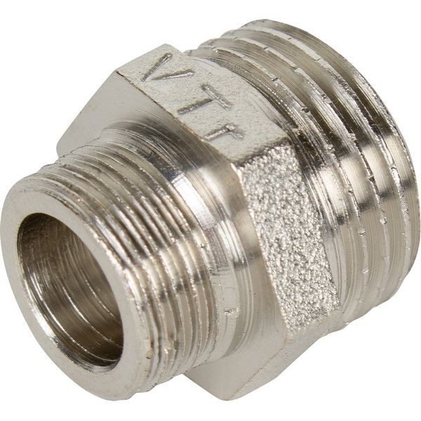 Ниппель переходной Valtec 1/2 "34;х1/4 "34;, никелированная латунь VTr.580.N.0402