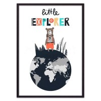 Постер Дом Корлеоне Медведь "34;Little eхplorer "34; 07-0600-30х40, 30х40 см