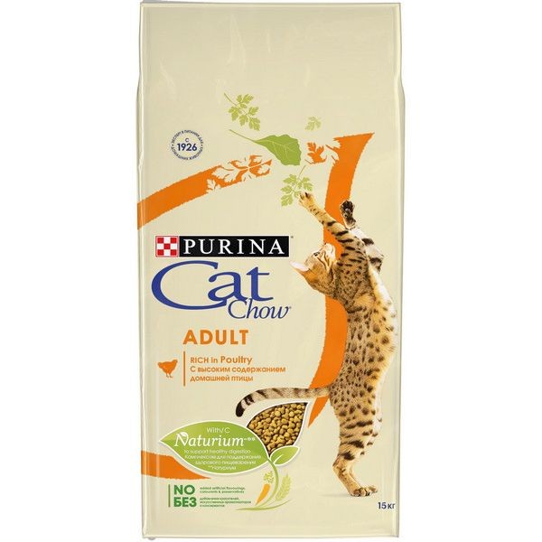 Сухой корм для кошек Cat Chow® домашняя птица, 15 кг