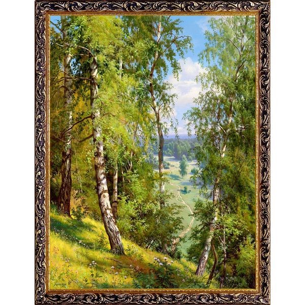 Картина на холсте Русская коллекция Берёзы в лесу, 68х88 см