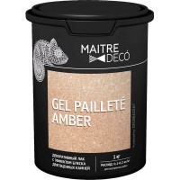 Лак декоративный Maitre Deco «Gel Paillete Amber» эффект блеска драгоценных камней 1 кг