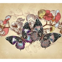 Фотообои DeliceDecor Бабочки Ф 150 300х270 см