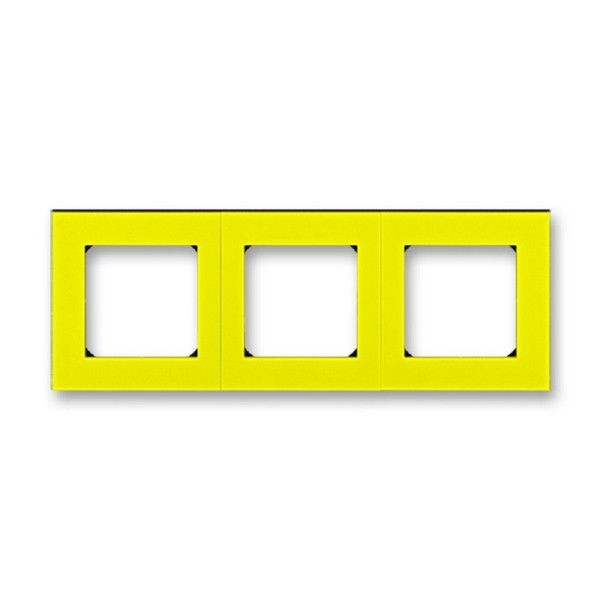 Рамка для розеток и выключателей ABB Levit 1 поста, цвет желтый/дымчатый черный