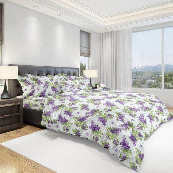 Комплект постельного белья полутораспальный Amore Mio Purple 18459, бязь