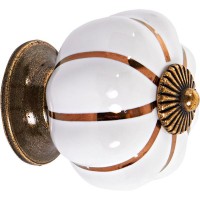Ручка-кноб L4.KNOB02WH, цвет белый/бронза
