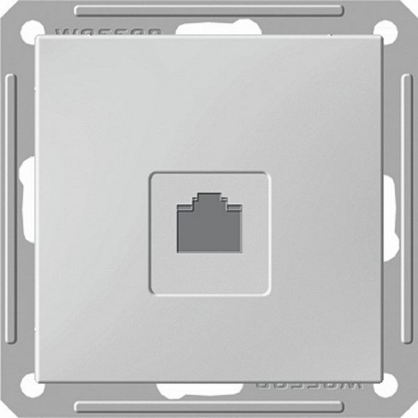 Розетка компьютерная встраиваемая Schneider Electric W59 RJ45, UTP cat 5e, цвет матовый хром