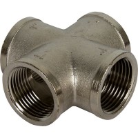Крестовина Valtec, внутренняя резьба, 1 "34; мм, никелированная латунь VTr.760.N.0006