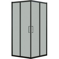 Душевая ширма Квадро Black 90х90 см цвет черный матовый