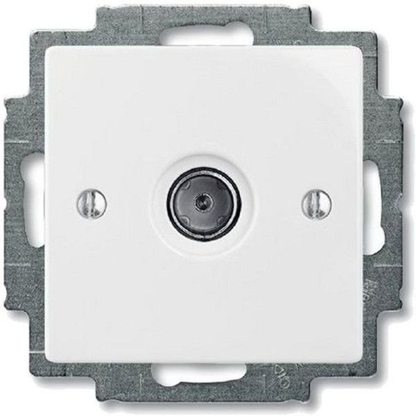 ТВ-розетка оконечная встраиваемая ABB Basic 55, цвет альпийский белый