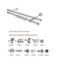Карниз двухрядный Evoli, цвет хром глянец, 200 см