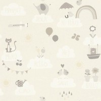 Обои бумажные Rasch Bambino XVIII бежевые 0.53 м 249446