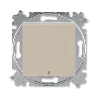 Выключатель встраиваемый ABB Levit 1 клавишас подсветкой, цвет кофе макиато/белый