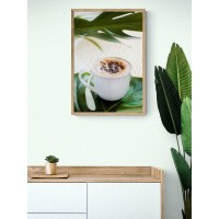 Плакат "34;Просто Постер "34; Кофе и пальмовые листья 40x50 в раме 616942492631