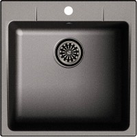 Мойка врезная Delinia LM1, 51x51х20 см, кварц, цвет чёрный