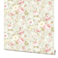 Обои Inspire Flower, виниловые на флизелиновой основе, цвет светло-серый, 1.06x10 м