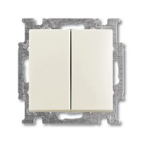 Выключатель встраиваемый ABB Basic 55 2 клавиши, цвет бежевый