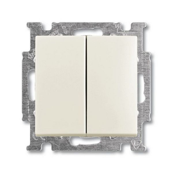 Выключатель встраиваемый ABB Basic 55 2 клавиши, цвет бежевый