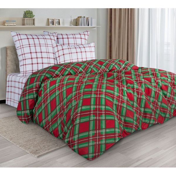 Комплект постельного белья Guten Morgen, двуспальный, 942 Tartan, бязь D-942-175-200-50