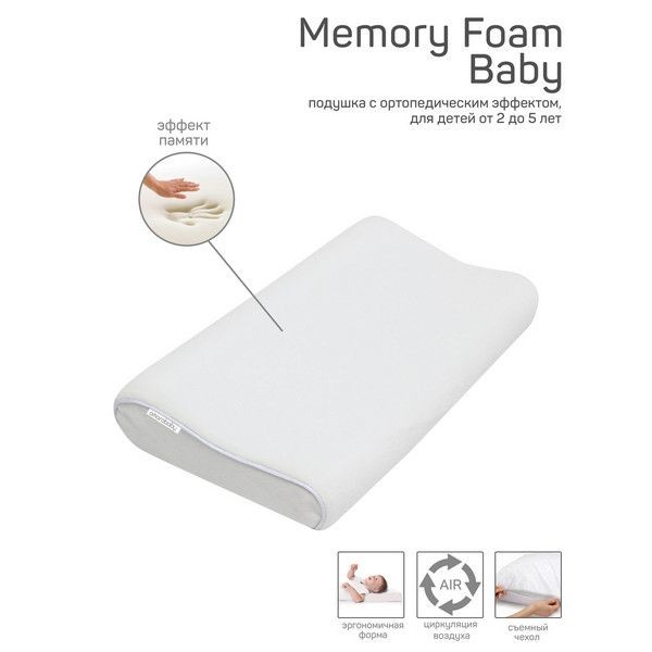 Подушка AmaroBaby Memory Foam AMARO-44MF-B, 24х40 см