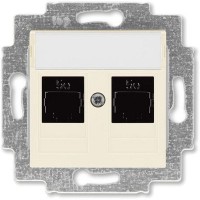 Розетка компьютерная встраиваемая ABB Levit RJ45, cat 5е, цвет слоновая кость