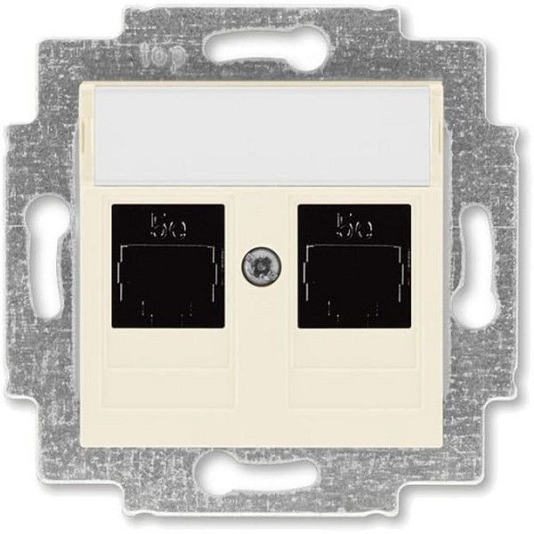 Розетка компьютерная встраиваемая ABB Levit RJ45, cat 5е, цвет слоновая кость