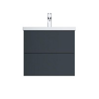 Тумба под раковину AM.PM GEM M90FHX06022GM подвесная 60 см 2 ящика push-to-open графит матовый