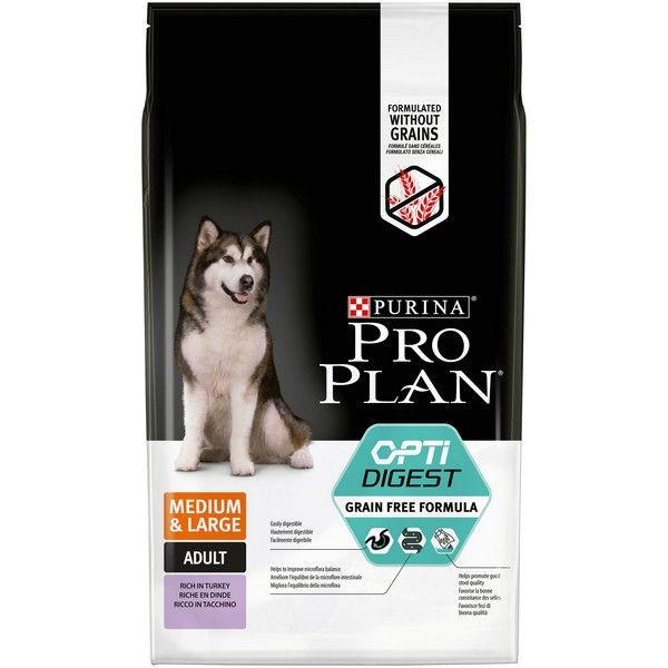 Pro Plan корм для собак средних и крупных пород беззерновой чувствительное пищеварение индейка 7 кг