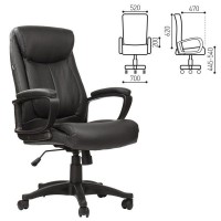 Кресло офисное Brabix Enter Ex-511, экокожа, черное, 530859