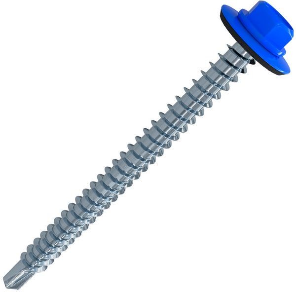 Саморезы кровельные Standers 5.5x19 мм RAL 5005 цвет синий, 120 шт.