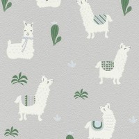 Обои флизелиновые Rasch LAMA/ Kids&Teens III серые 0.53 м 813241