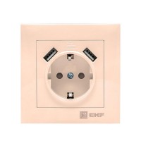 Розетка EKF PROxima Валенсия EWR16-028-20-2USB