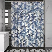 Штора для ванны Bath Plus Palm Leaf 180x200 см полиэстер цвет сине-белый