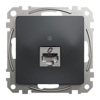 Розетка для компьютера встраиваемая Schneider Electric Sedna Design RJ45 cat 5E, цвет антрацит