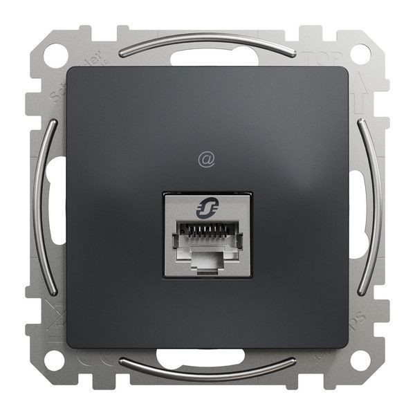 Розетка для компьютера встраиваемая Schneider Electric Sedna Design RJ45 cat 5E, цвет антрацит