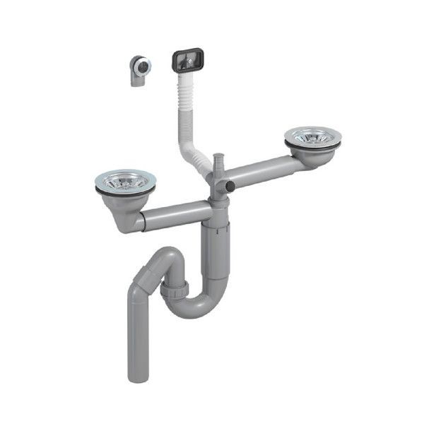 Сифон для мойки PREVEX P-loc PL2-D9CR5-SANT-01 двойной
