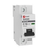 Выключатель автоматический EKF Basic mcb47100-1-16C-bas 1Р 230В 16А