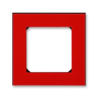 Рамка для розеток и выключателей ABB Levit 1 поста, цвет красный/дымчатый черный