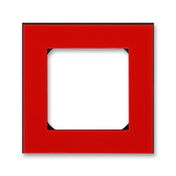 Рамка для розеток и выключателей ABB Levit 1 поста, цвет красный/дымчатый черный