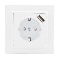 Розетка EKF с защитной шторкой с USB ERR16-028-100-USB