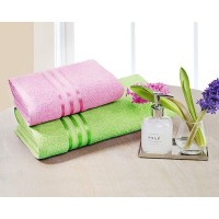 Набор из 2-х полотенец Harmonika Цвет: Салатовый, Розовый (50х80 см, 70х130 см) br33550