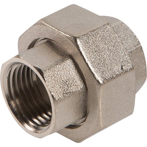 Муфта разъёмная Valtec внутренняя-внутренняя резьба, 1/2 "34;, никелированная латунь VTr.340.N.0004